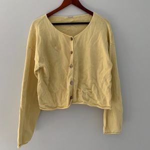 vintage cropped yellow cardigan